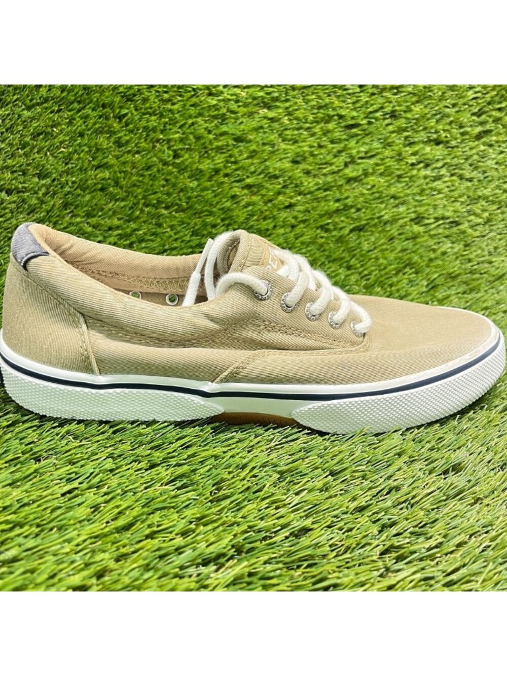 Sperry Halyard CVO Mens Size 8 Khaki White Casual Classic Walking Boat Shoes